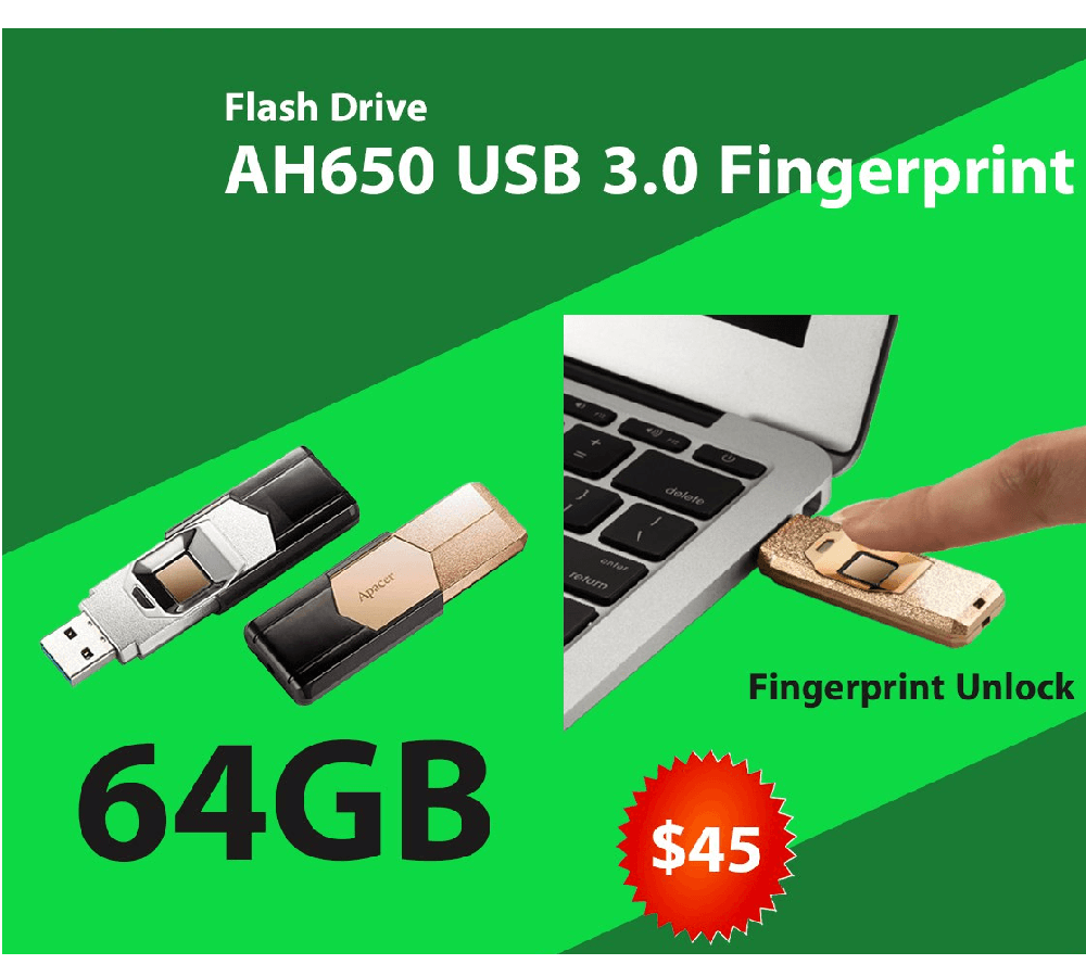 Apacer Flash Drive AH650 USB3.0 Finger Print
